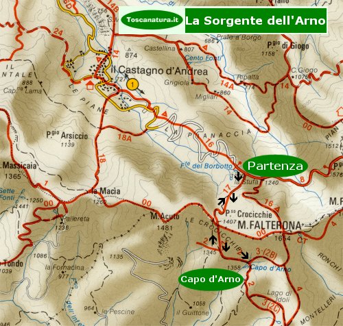 Percorso: Fonte del Borbotto - Capo d'Arno - Fonte del Borbotto